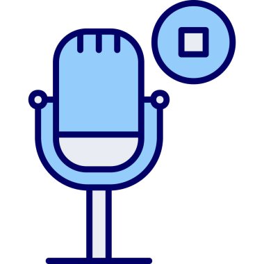 Podcast düz simgesini, vektör illüstrasyonunu durdur  