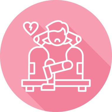 Koltukta yalnız bir adamın vektör çizimi