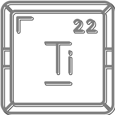 Periyodik tablo simgesinin titanyum kimyasal elementi
