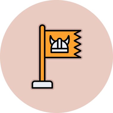 Viking Bayrak Ağı simgesi, vektör illüstrasyonu