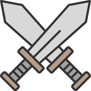 Çapraz kılıç simgesi vektör illüstrasyon 