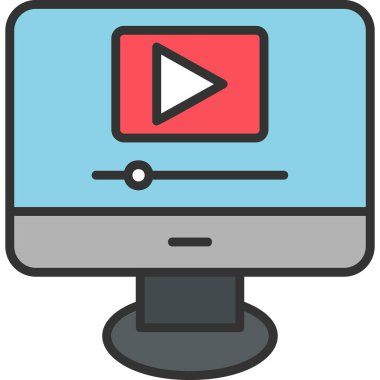 video oynatıcı simgesi, vektör illüstrasyonu 