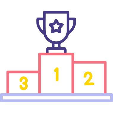 Kazanan kupa ikonu. özet çizimi 