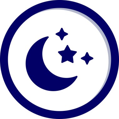 Yıldızlı ay. Web simgesi basit illüstrasyon 