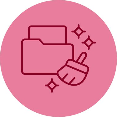 Veri Temizleme simgesinin vektör illüstrasyonu