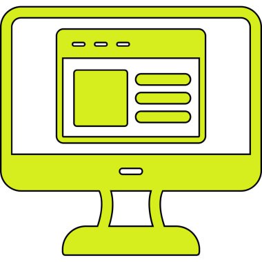 Web sitesi işareti, vektör illüstrasyonlu blog simgesi, bilgisayar ekranı