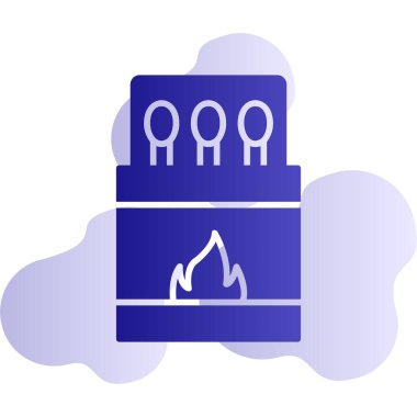 Kibrit. Web simgesi basit illüstrasyon 