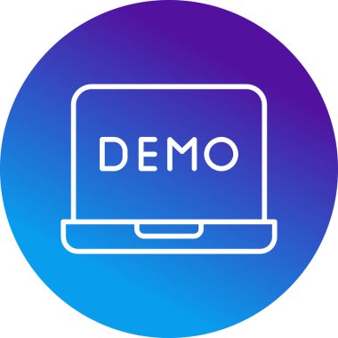 Dizüstü bilgisayar web simgesi vektör illüstrasyonunda demo metni