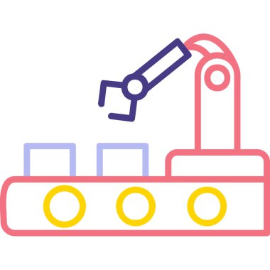 Otomasyon web simgesi, vektör illüstrasyonu