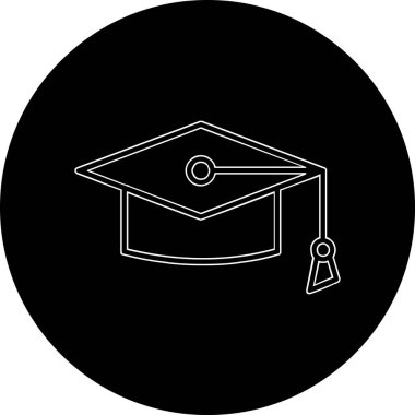 Mortarboard web simgesi basit illüstrasyon