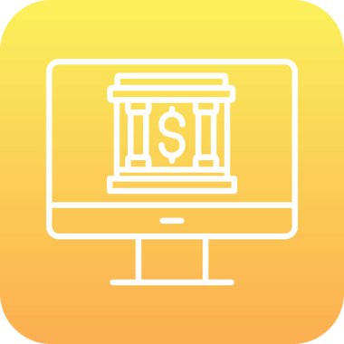 Çevrimiçi bankacılık simgesi vektör illüstrasyon grafik tasarımı