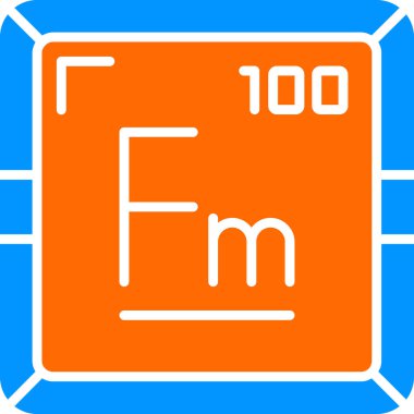Fermium kimyasal elementi basit simge web illüstrasyonu