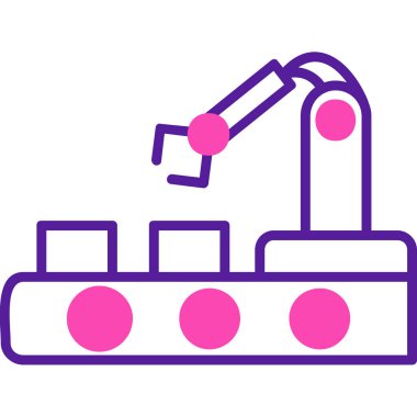 Otomasyon web simgesi, vektör illüstrasyonu