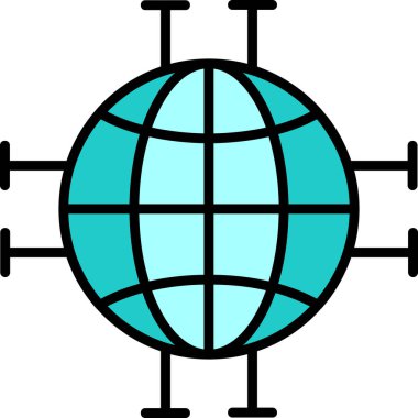 Dünya çapında web simgesi vektör illüstrasyonu               