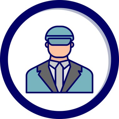 Güvenlik subayı simgesi, vektör illüstrasyonu basit tasarım