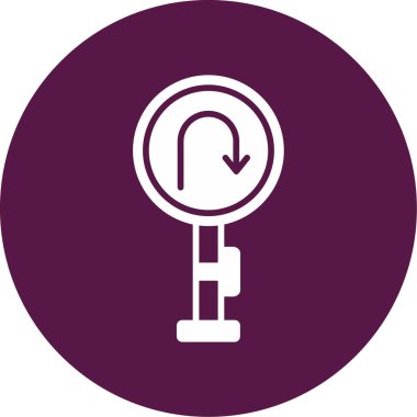 U Dönüş simgesi vektör illüstrasyonu         