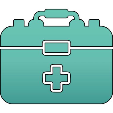İlk Yardım Kit web simgesi, vektör illüstrasyonu 
