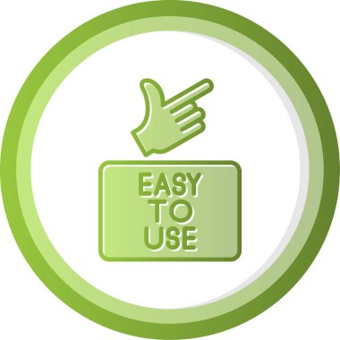 El ve Kullanımı Kolay düğme simgesi. vektör illüstrasyonu                            