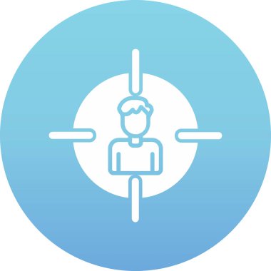 İnsan hedef simgesi, vektör illüstrasyonu basit tasarım