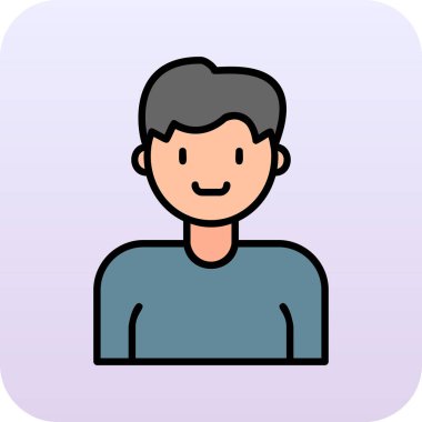 İnsan avatar web simgesi basit illüstrasyon 