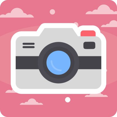 Fotoğraf makinesi simgesi, vektör illüstrasyonu. düz tasarım biçimi              