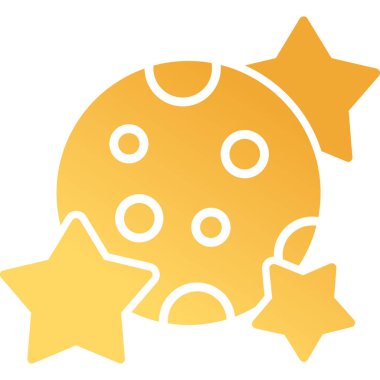 Yıldız simgesine sahip gezegen, vektör çizimi basit tasarım