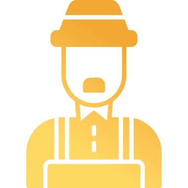 Erkek çiftçi simgesi, vektör illüstrasyonu basit tasarım