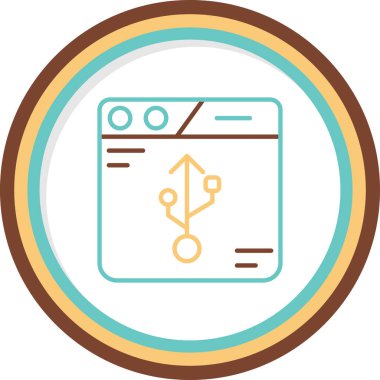 usb merkez simgesi, vektör illüstrasyonu basit tasarım