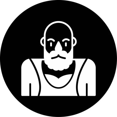 Halterci erkek simgesi, vektör illüstrasyonu basit tasarım