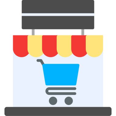 Alışveriş. Web simgesi basit illüstrasyon 