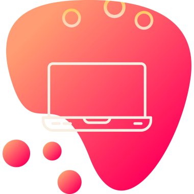 dizüstü bilgisayar simgesi, vektör illüstrasyonu basit tasarım