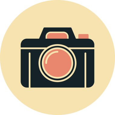 Bir fotoğraf makinesi simgesinin vektör illüstrasyonu