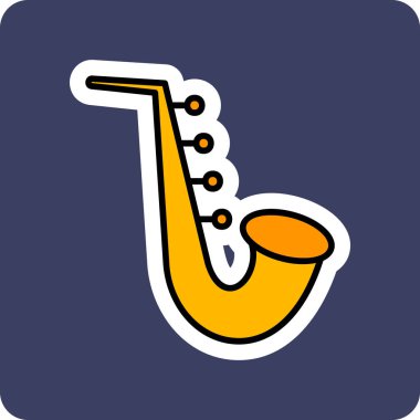 Saksafon. Web simgesi basit tasarım 