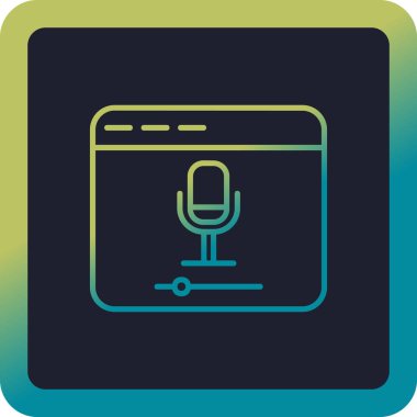 Mikrofon simgesi çevrimiçi kayıt kavramının vektör illüstrasyonu