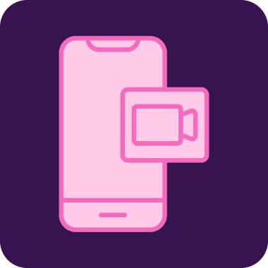 Video Arama simgesi, düz tasarım