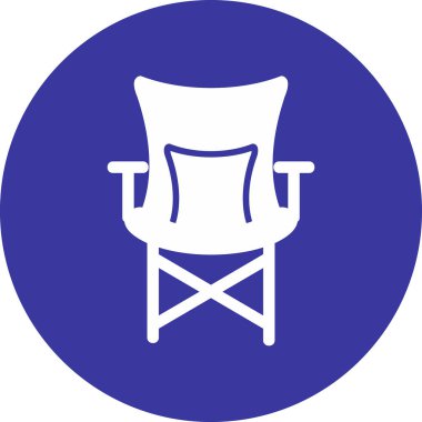 Kamp Sandalyesi Web simgesi, vektör illüstrasyonu