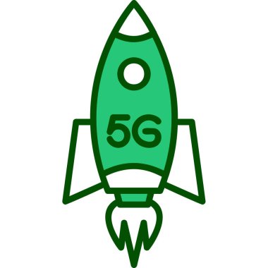 5G Roket simgesinin vektör illüstrasyonu 