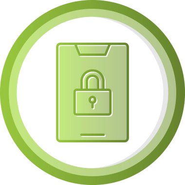 Kilit simgesine sahip akıllı telefon, vektör illüstrasyonu basit tasarım