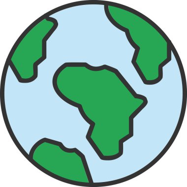 toprak küresi simgesi, vektör illüstrasyonu basit tasarım