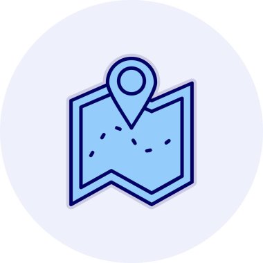 harita simgesinin vektör illüstrasyonu 