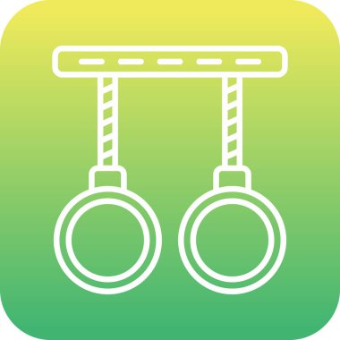 Modern Jimnastik Halkaları simgesinin vektör çizimi            