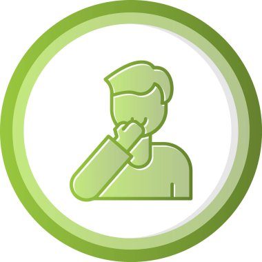 Man Touch Face web simgesi, vektör illüstrasyonu