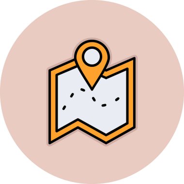 harita simgesinin vektör illüstrasyonu 