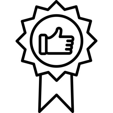 Başparmak Yukarı simgesi ve vektör illüstrasyonuyla En İyi Uygulama Rozeti  