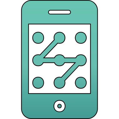 Mobil Desen Kilit simgesi, vektör illüstrasyonu