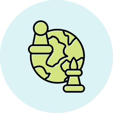 Jeopolitik ağ simgesi, vektör illüstrasyonu