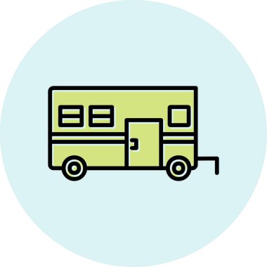 Camper van simge vektör çizim