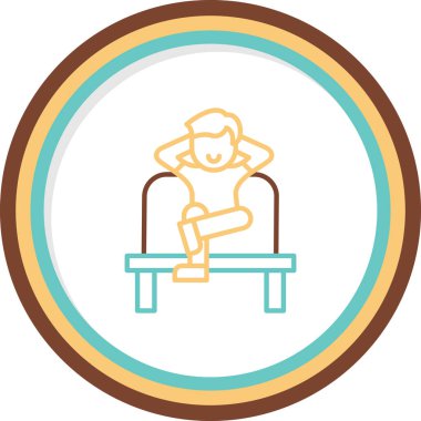 Sandalyede oturan adam, uygun simge 