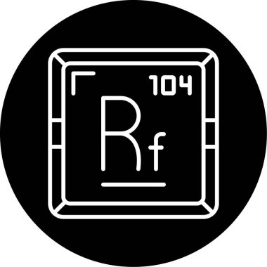 Rutherfordium web simgesi, vektör illüstrasyonu