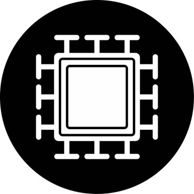 Mikroçip. Web simgesi basit illüstrasyon